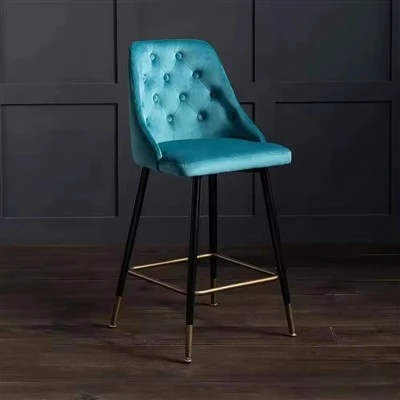 Modern luxus kárpitozott fém bárszékek bőr üléssel